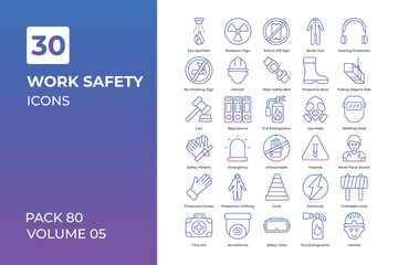 work safety icons collection.