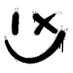 Spray Painted Graffiti smiling face emoticon isolated on white background. vector illustration. © Doa Bunda