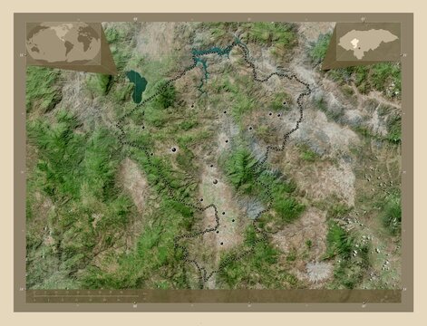 Comayagua, Honduras. High-res satellite. Major cities