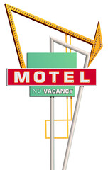 Antique neon sign on old Route 66.