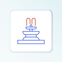 Line Fountain icon isolated on white background. Colorful outline concept. Vector
