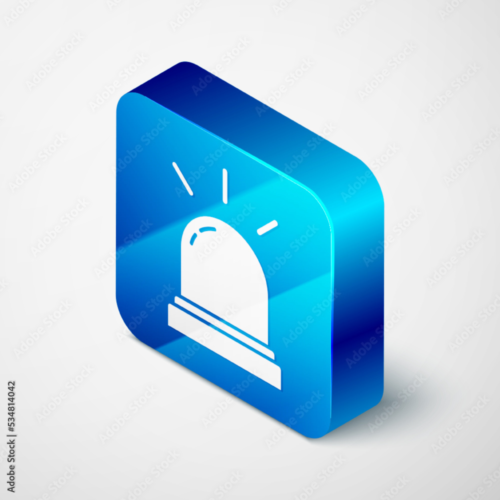 Aufkleber isometric motion sensor icon isolated on grey background. blue square button. vector