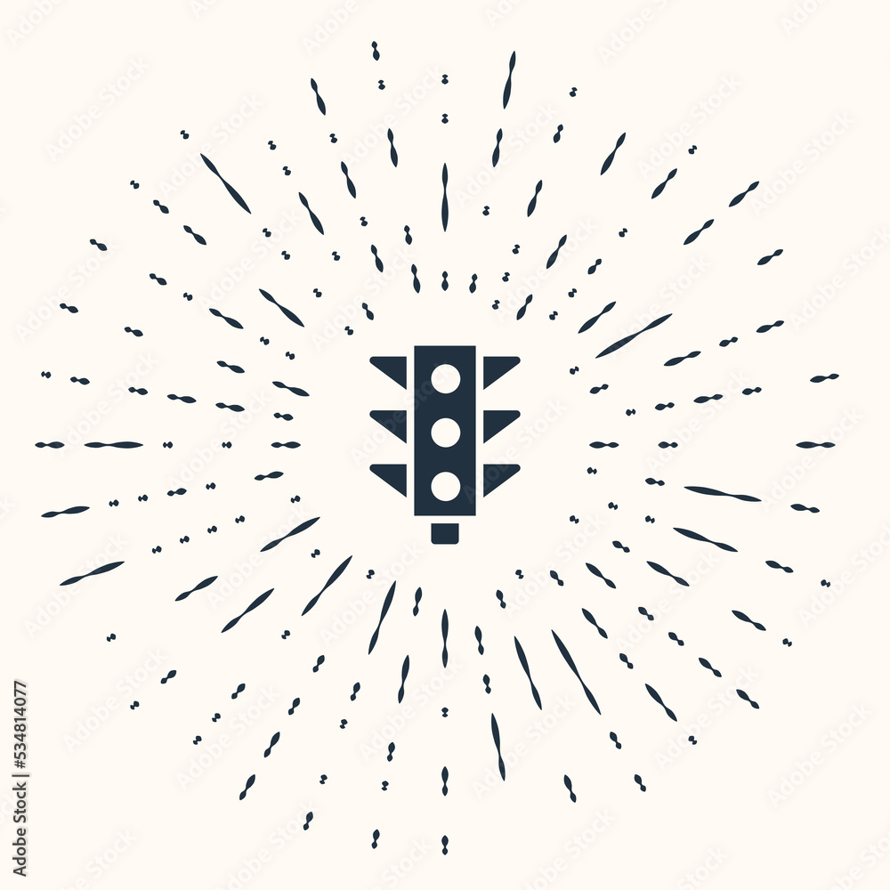 Poster grey traffic light icon isolated on beige background. abstract circle random dots. vector
