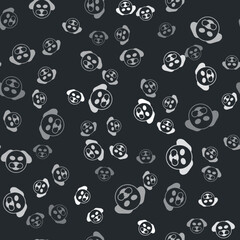 Naklejka premium Grey Dog icon isolated seamless pattern on black background. Vector