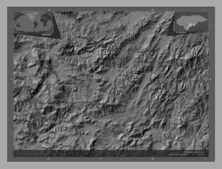 El Paraiso, Honduras. Bilevel. Labelled points of cities