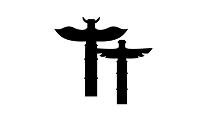 wooden sculptures silhouette