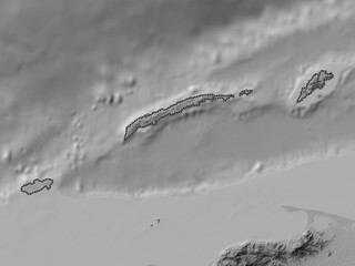 Islas de la Bahia, Honduras. Grayscale. No legend