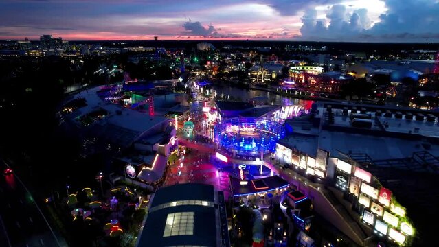 Sunset Sunset Cityscape At Orlando Florida United States. Cityscape View Skyline. Sunset Cityscape Tourism. Latin America Building Industry. Landscape Outdoor Evening. Orlando Florida Park