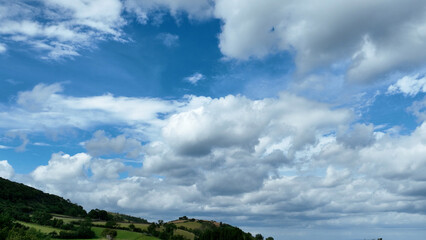 Blue sky Clouds Hill in Antrim Northern Ireland