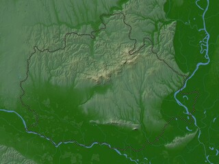 Baranya, Hungary. Physical. No legend