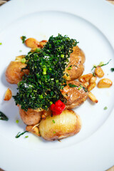 grilled steak with potatoes
