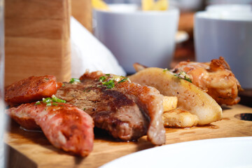 grilled pork ribs with vegetables
