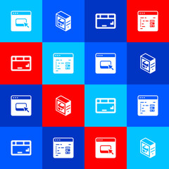 Set Browser files, Computer, Keyboard and Software icon. Vector
