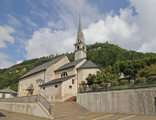 la Chiesa Parrocchiale gotica dell'Assunta a Pieve Tesino (Trentino)
