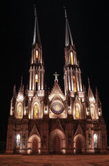 Fototapeta na wymiar Amazing Cathedral church at night 