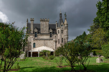 Fototapeta na wymiar The Château de Keriolet is a castle built in the 19th century in Concarneau, Brittany, France