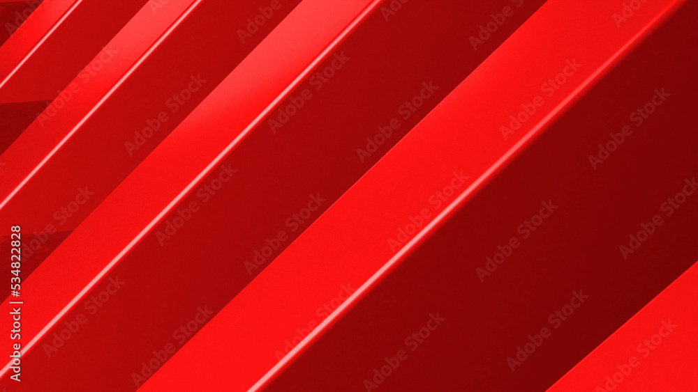 Poster futuristic sci fi lines with red neon light. glowing colorful light. 3d render