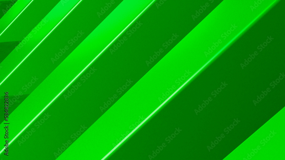 Poster futuristic sci fi lines with green neon light. glowing colorful light. 3d render