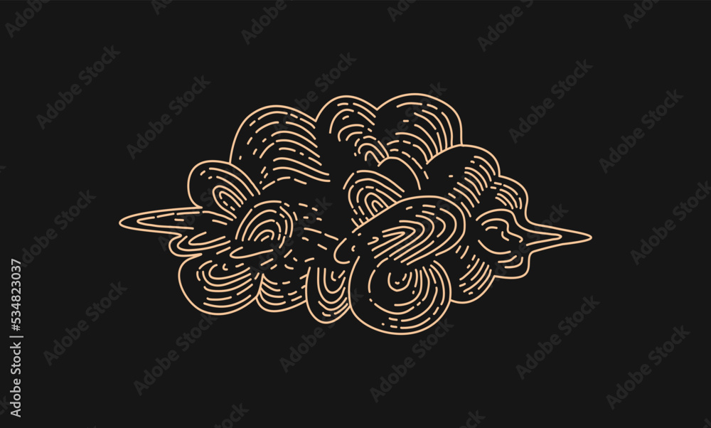 Wall mural magic cloud. logo in modern style. vector linear icon. boho design templates. design elements for de