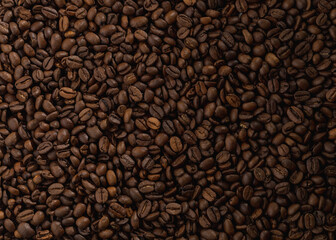 Background from brown coffee beans.