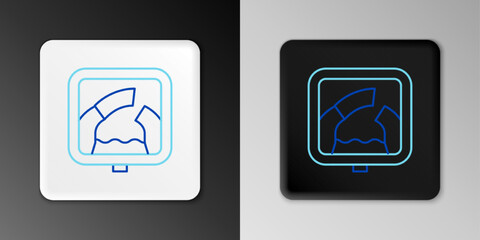 Line Drawbridge ahead icon isolated on grey background. Information road sign. Colorful outline concept. Vector