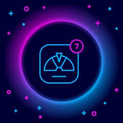 Glowing neon line Lucky wheel icon isolated on black background. Colorful outline concept. Vector