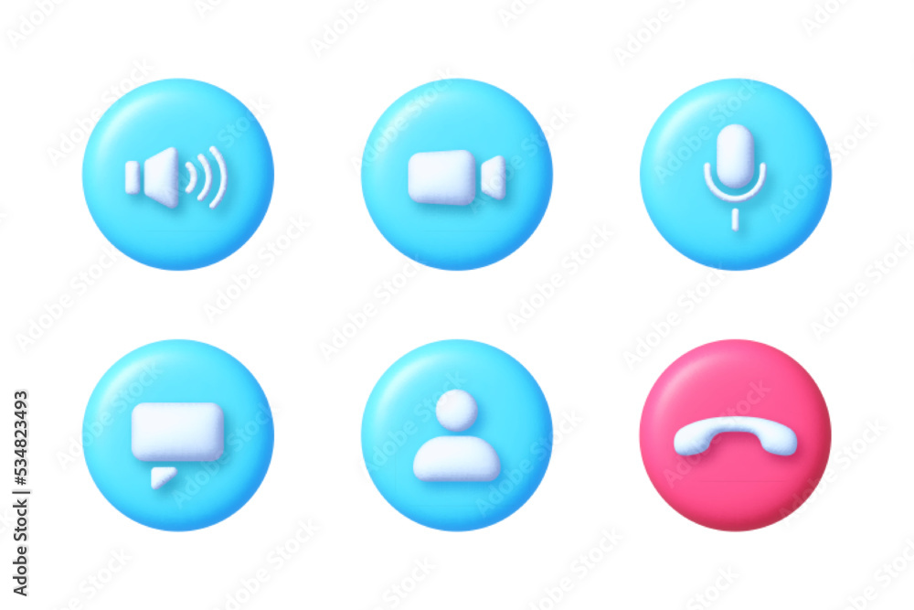 Poster call 3d icon set. telephone sign. communication concept. call symbol. vector illustration design ele