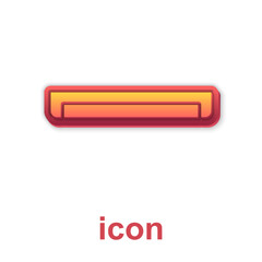 Fototapeta premium Gold Long luminescence fluorescent energy saving lamp icon isolated on white background. Vector