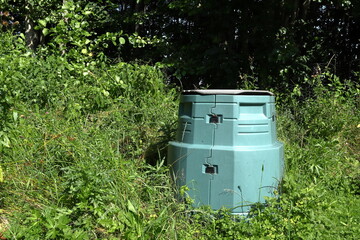 Green compost at a greener garden. Climate thinking lifestyle.  Sweden, Europe, 2022.