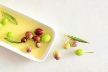 green olives on a plate