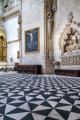 Interior of the Burgos Cathedral in Castilla y Leon, Spain. Unesco World Heritage Site.