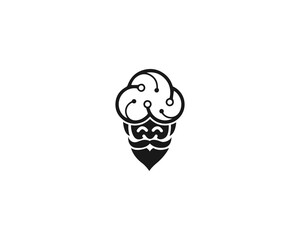 Professional Tech Guru Logo Icon. Tech Turban Like a Cloud, Vector Illustration.