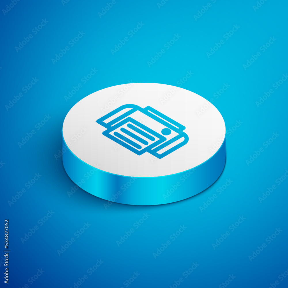 Poster white printer icon isolated with long shadow. pink hexagon button. vector