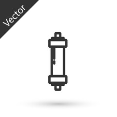 Grey line Shock absorber icon isolated on white background. Vector