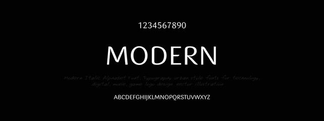 MODERN Sports minimal tech font letter set. Luxury vector typeface for company. Modern gaming fonts logo design.
