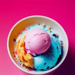 Vibrant selection of colorful ice cream scoops