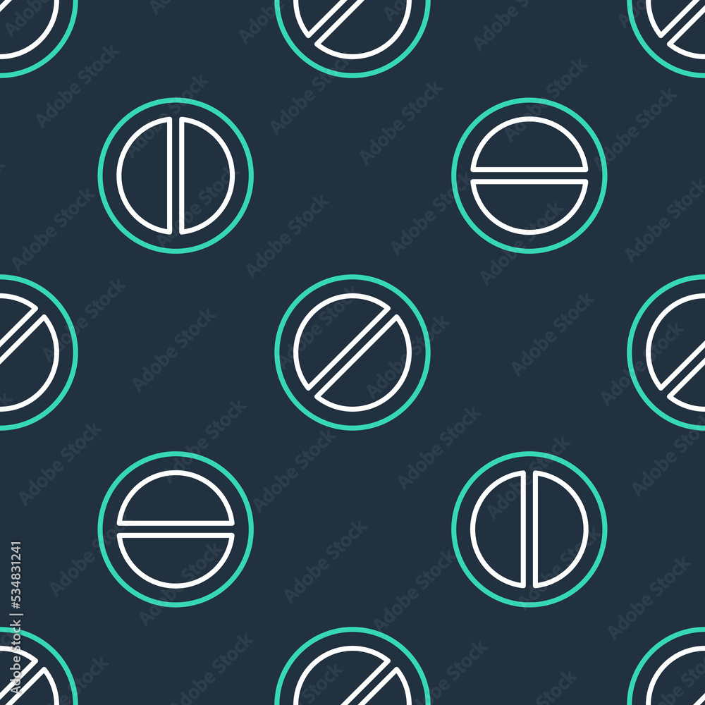 Poster line ban icon isolated seamless pattern on black background. stop symbol. vector