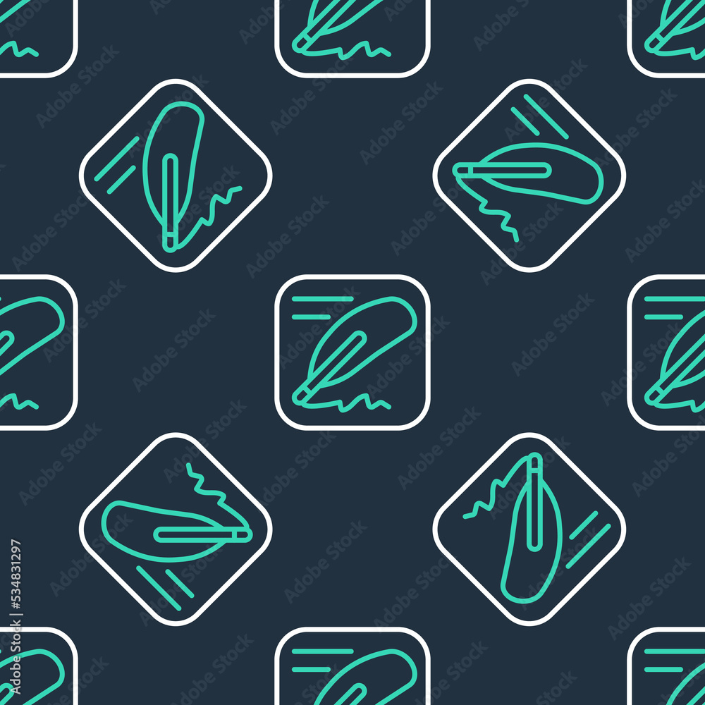 Poster line declaration of independence icon isolated seamless pattern on black background. vector