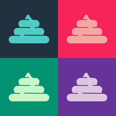 Pop art Shit icon isolated on color background. Vector
