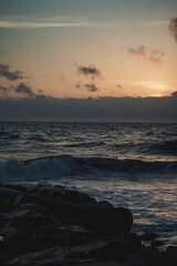 Sunset over the sea in the indian Ocean