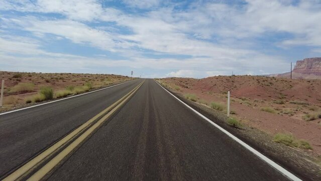 Driving Plate Grand Canyon East Rim Vermilion Cliffs Highway 89A Northbound Multicam Set 07 Front View Arizona Southwest USA