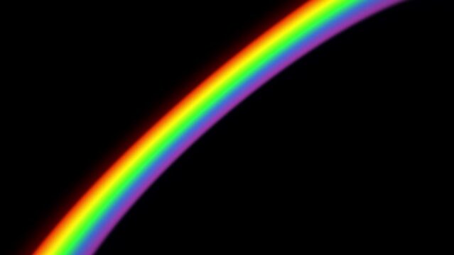 Appearance of a rainbow on a black background layer to overlay 4K.