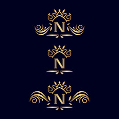 ROYAL LUXURY ORNATE LOGO LETTER N