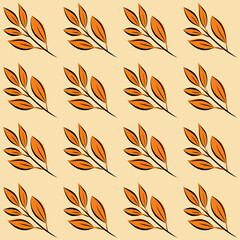 Colorful autumn seamless pattern with leaves. Simple cartoon flat style. Vector illustration.