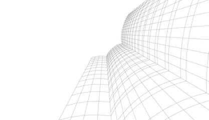 Linear architectural drawing vector illustration