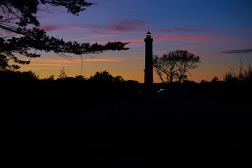 le phare des baleines au coucher du soleil