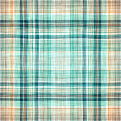 Teal rustic coastal beach house check fabric tile. Seamless sailor flannel textile gingham repeat swatch.