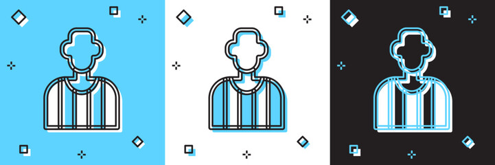 Set Football or soccer referee icon isolated on blue and white, black background. Vector