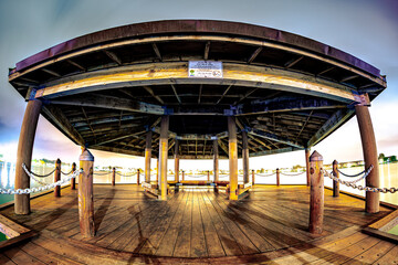 Wide angle of an Asian gazebo 