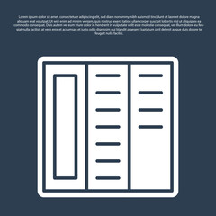 Blue line Brochure template layout icon isolated on blue background. Corporate business annual report, catalog, magazine, flyer mockup. Vector